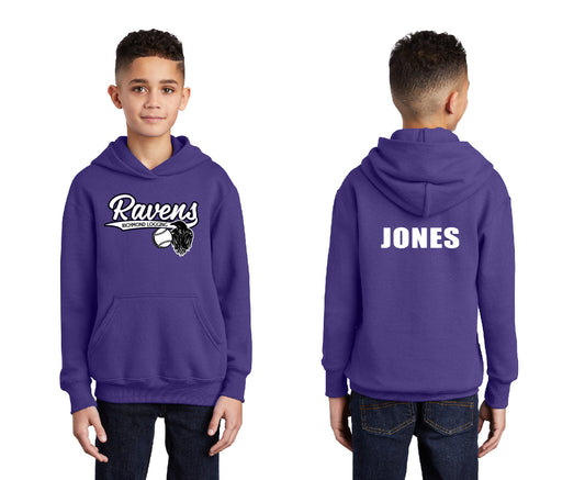 Ravens Baseball PERSONALIZED Youth Hoodie