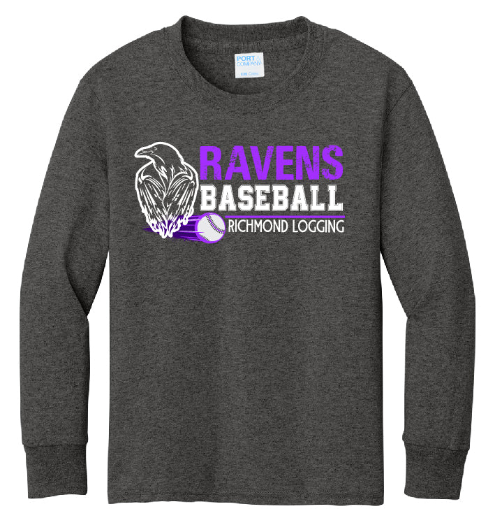 Ravens Baseball Stripe Adult Long Sleeve