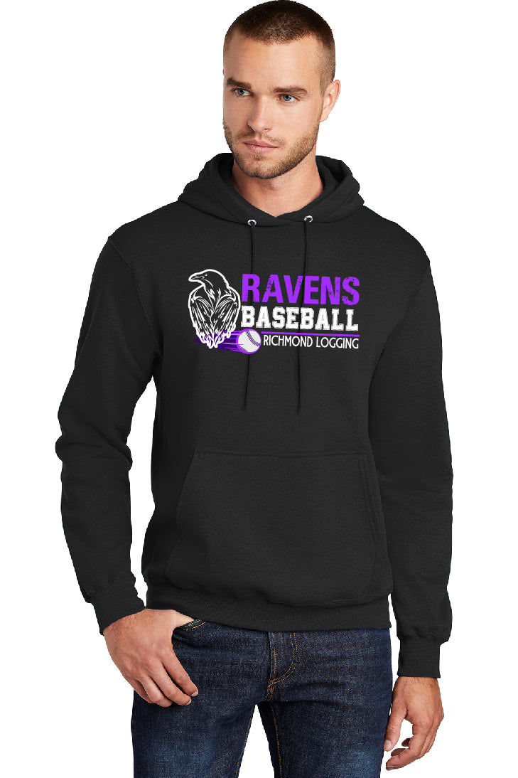 Ravens Baseball Stripe Adult Hoodie