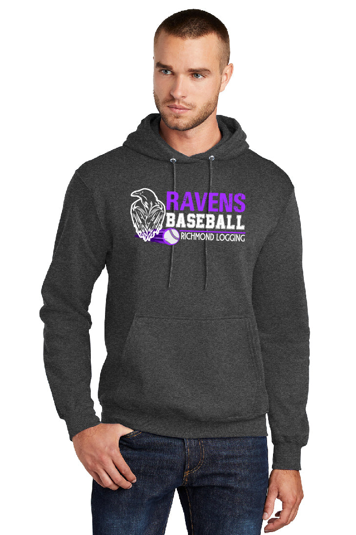 Ravens Baseball Stripe Adult Hoodie