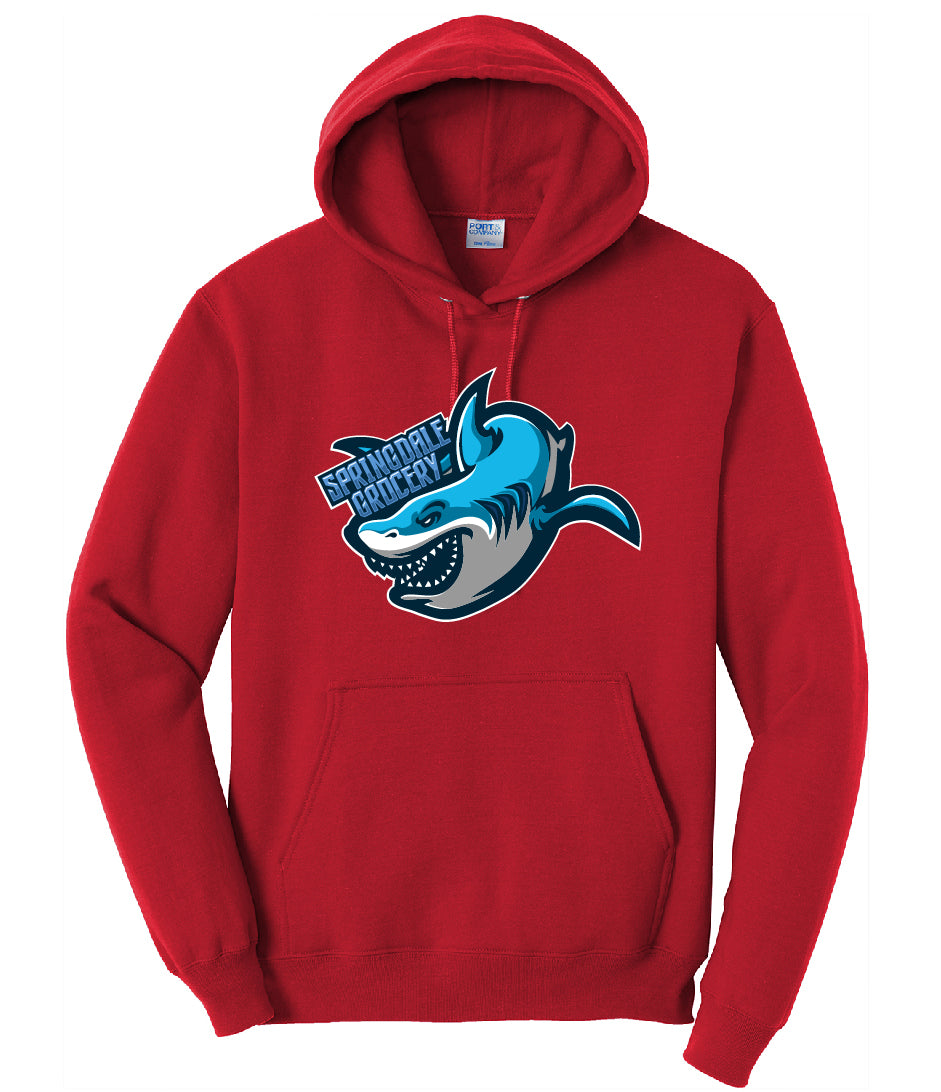 Springdale Grocery Sharks Adult Hoodie