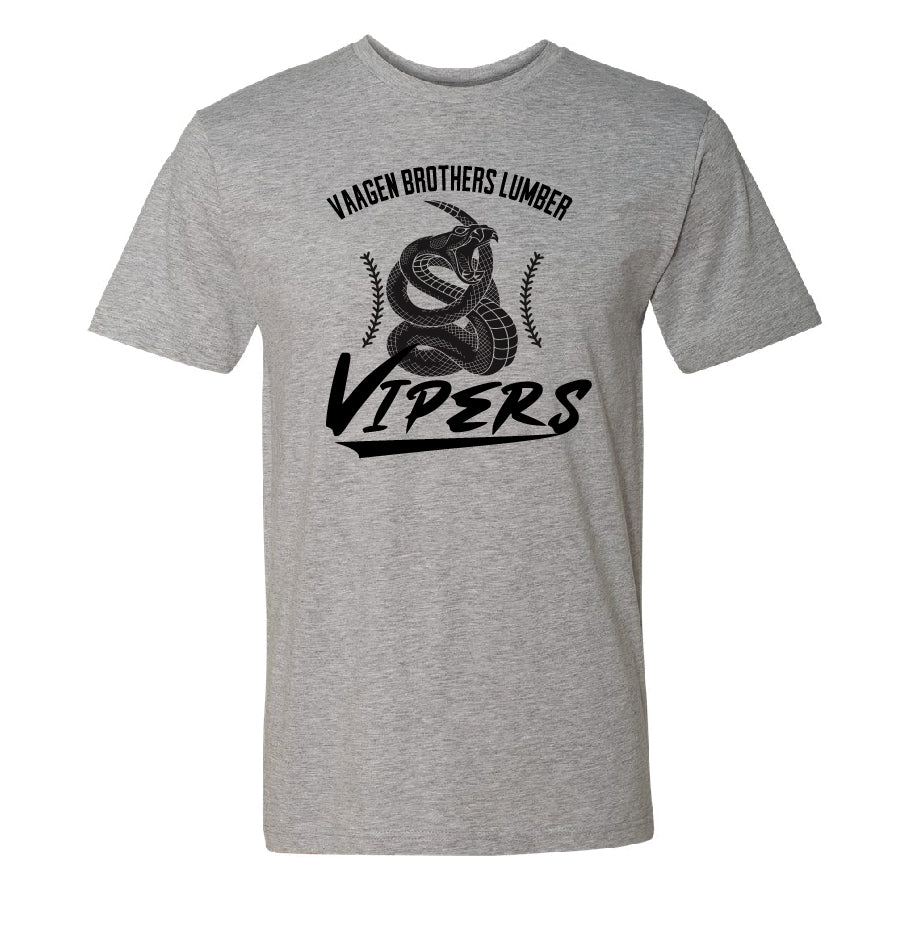 Vipers Baseball Seams Youth or Adult T-Shirt