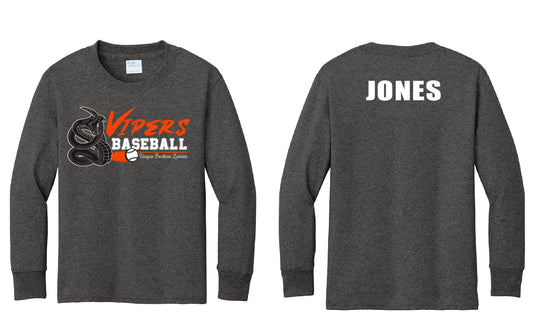Vipers Baseball PERSONALIZED Youth Long Sleeve