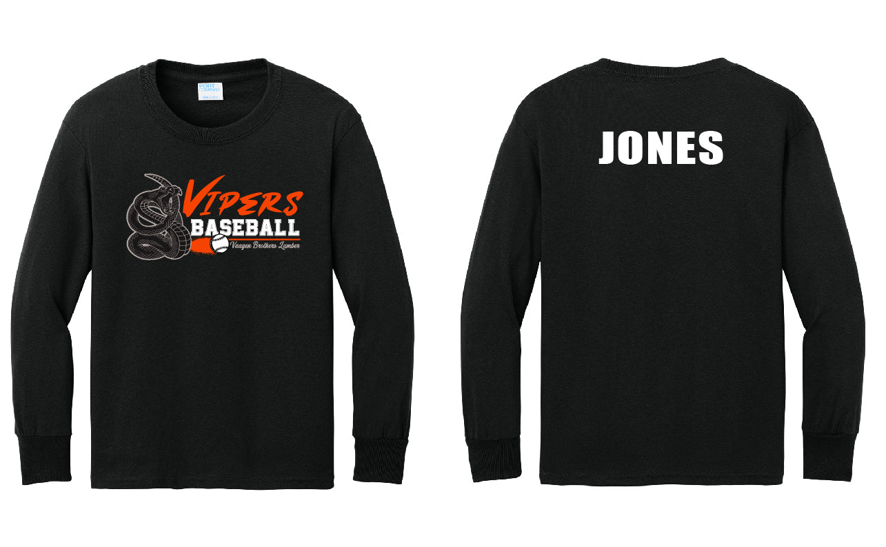 Vipers Baseball PERSONALIZED Youth Long Sleeve