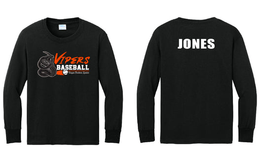 Vipers Baseball PERSONALIZED Adult Long Sleeve