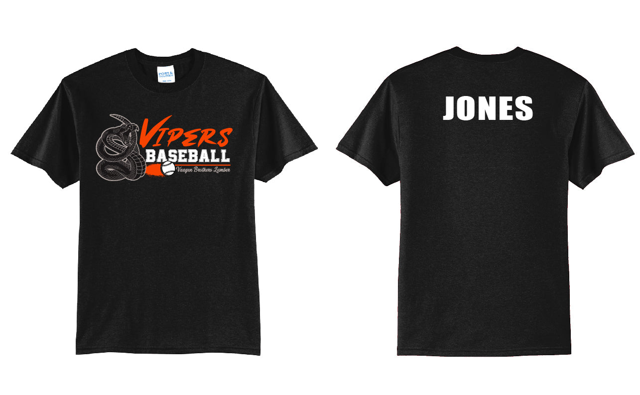 Vipers Baseball PERSONALIZED Adult T-Shirt