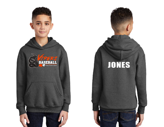 Vipers Baseball PERSONALIZED Youth Hoodie