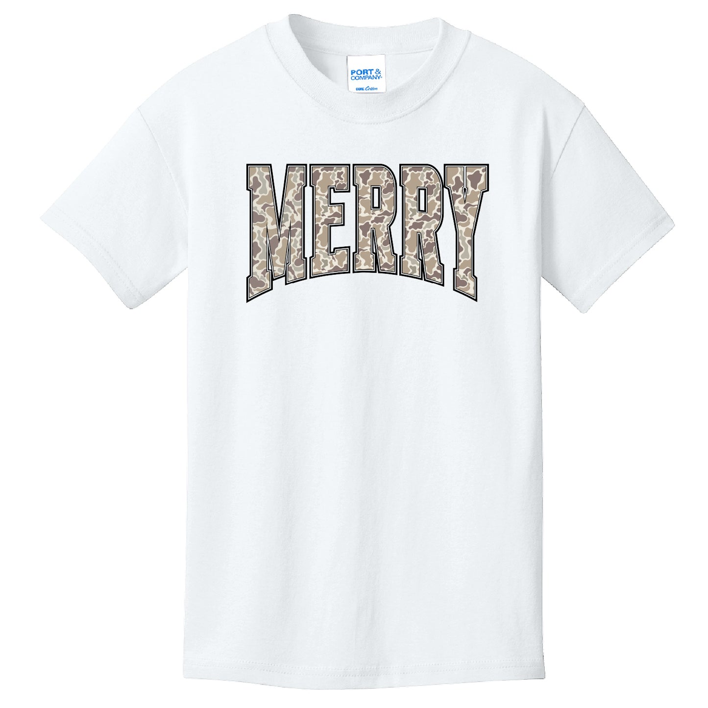 Merry Camo Christmas Youth T Shirt