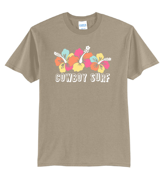 Cowboy Surf Coffee Flowers Youth or Adult T-shirts