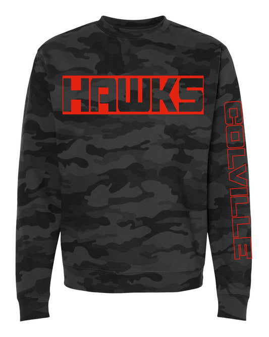 Black Camo Hawks Crew