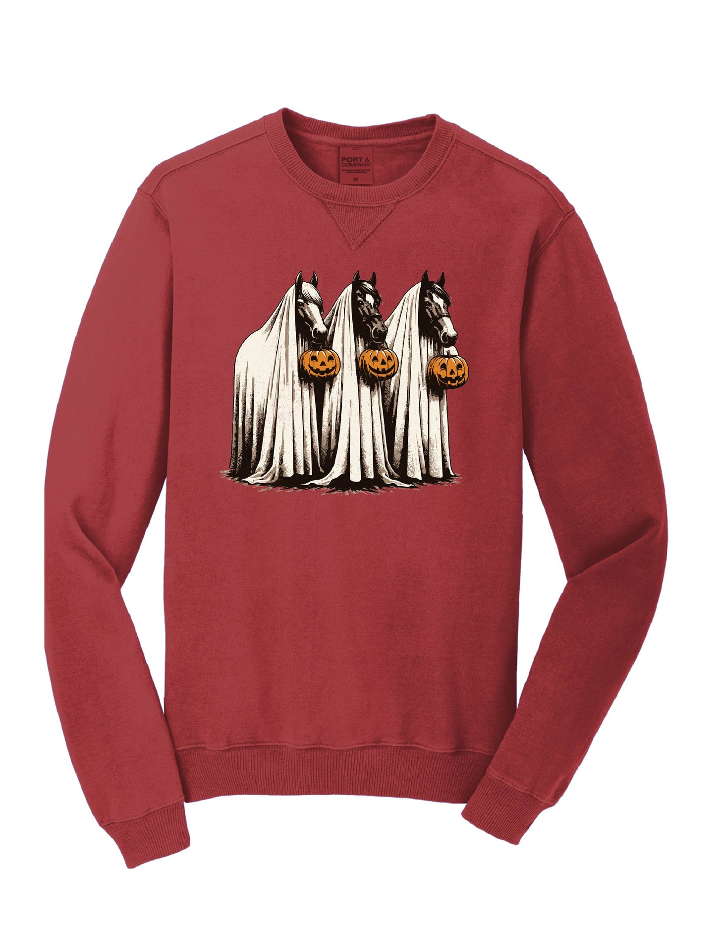 Beach Wash Halloween Horses Crewneck