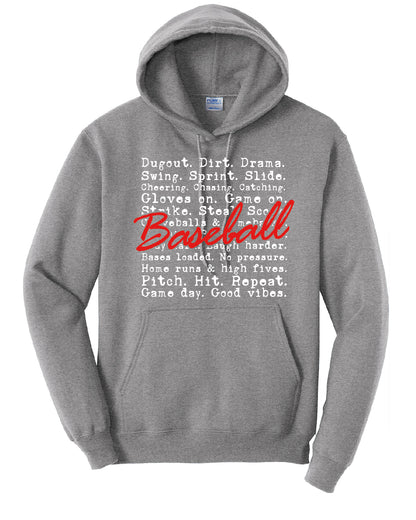 Baseball Life Youth or Adult Hoodie