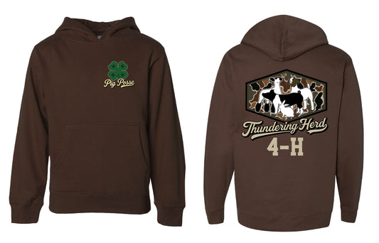 Thundering Herd Gildan Youth or Adult Brown Hoodie