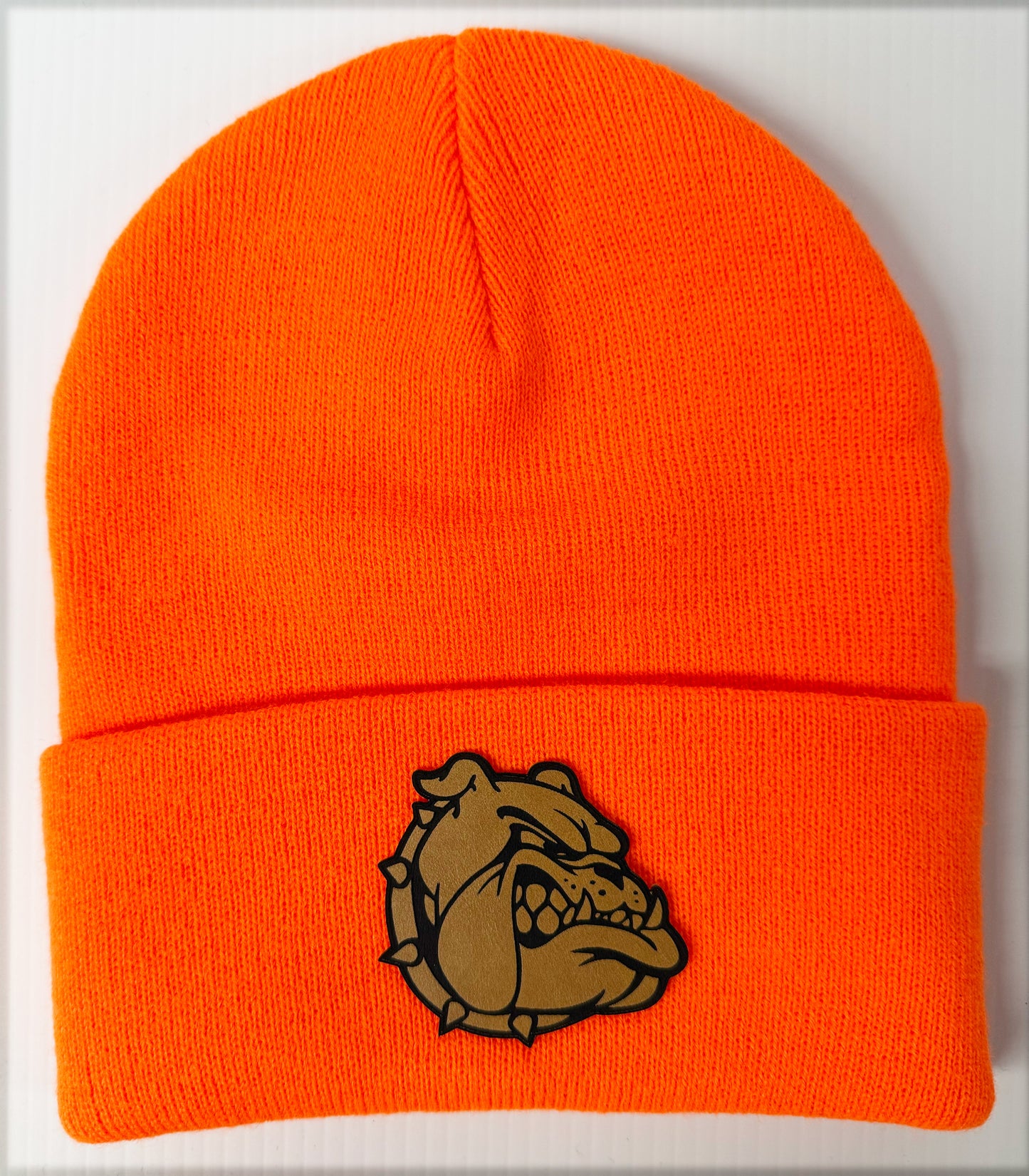 Neon Orange Bulldog Beanie