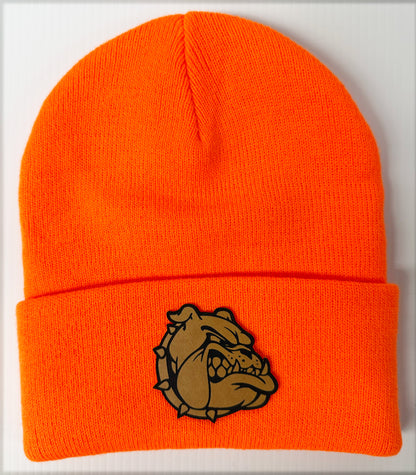 Neon Orange Bulldog Beanie