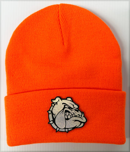 Neon Orange Bulldog Beanie