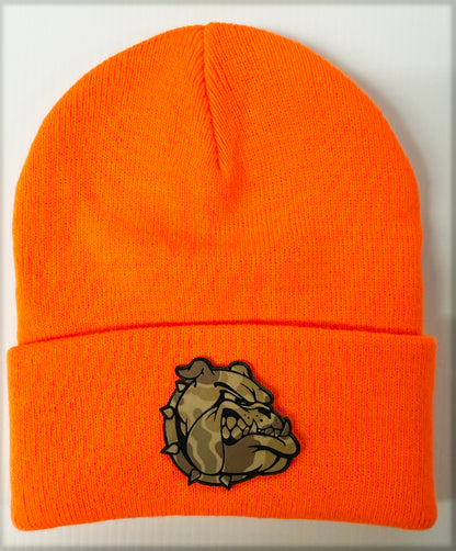 Neon Orange Bulldog Beanie