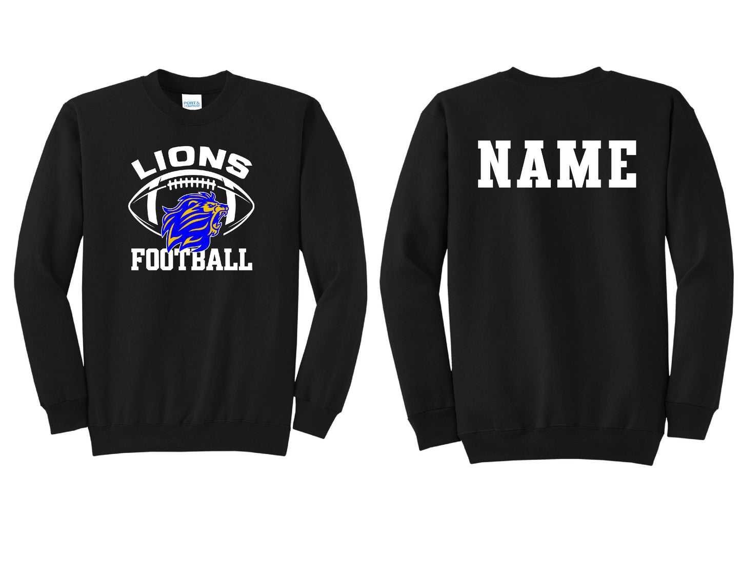 Lions Football Crewneck PERSONALIZED