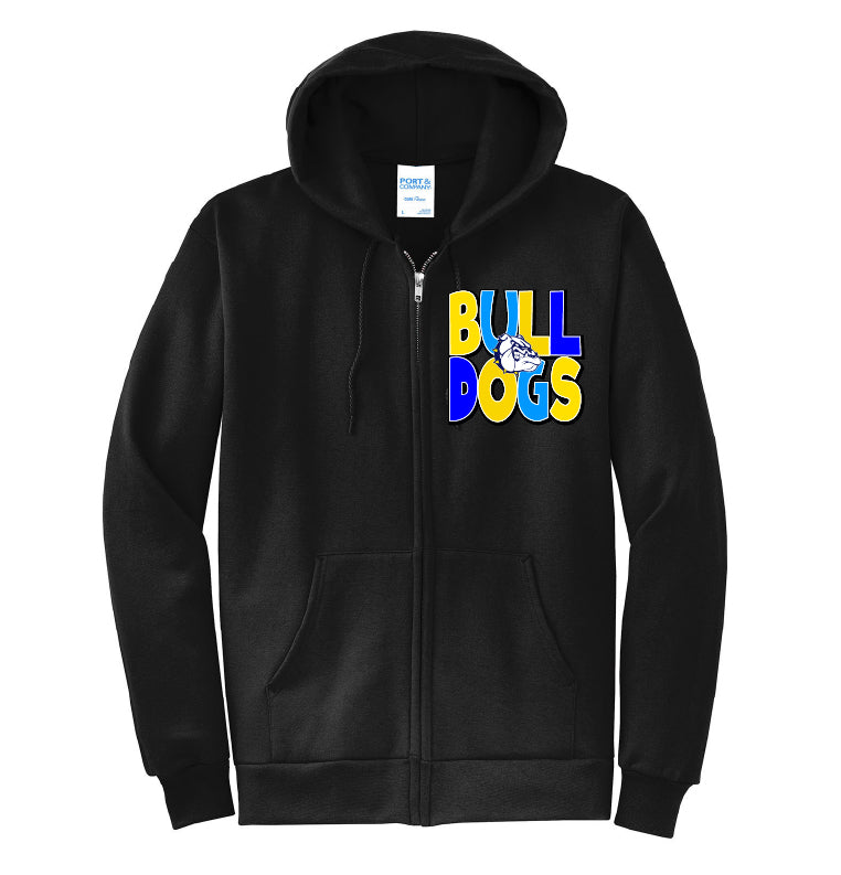 Handwritten Bulldogs Basic Zip Up
