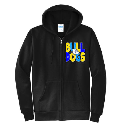 Handwritten Bulldogs Basic Zip Up