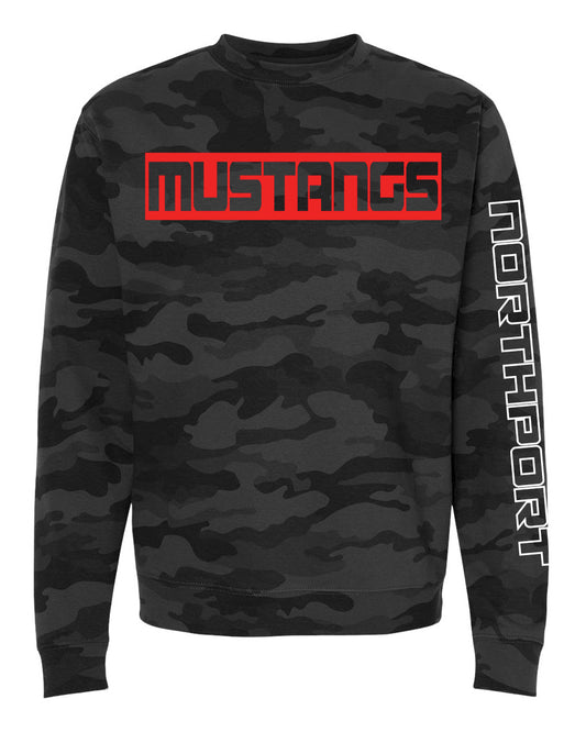 Black Camo Mustangs Crew
