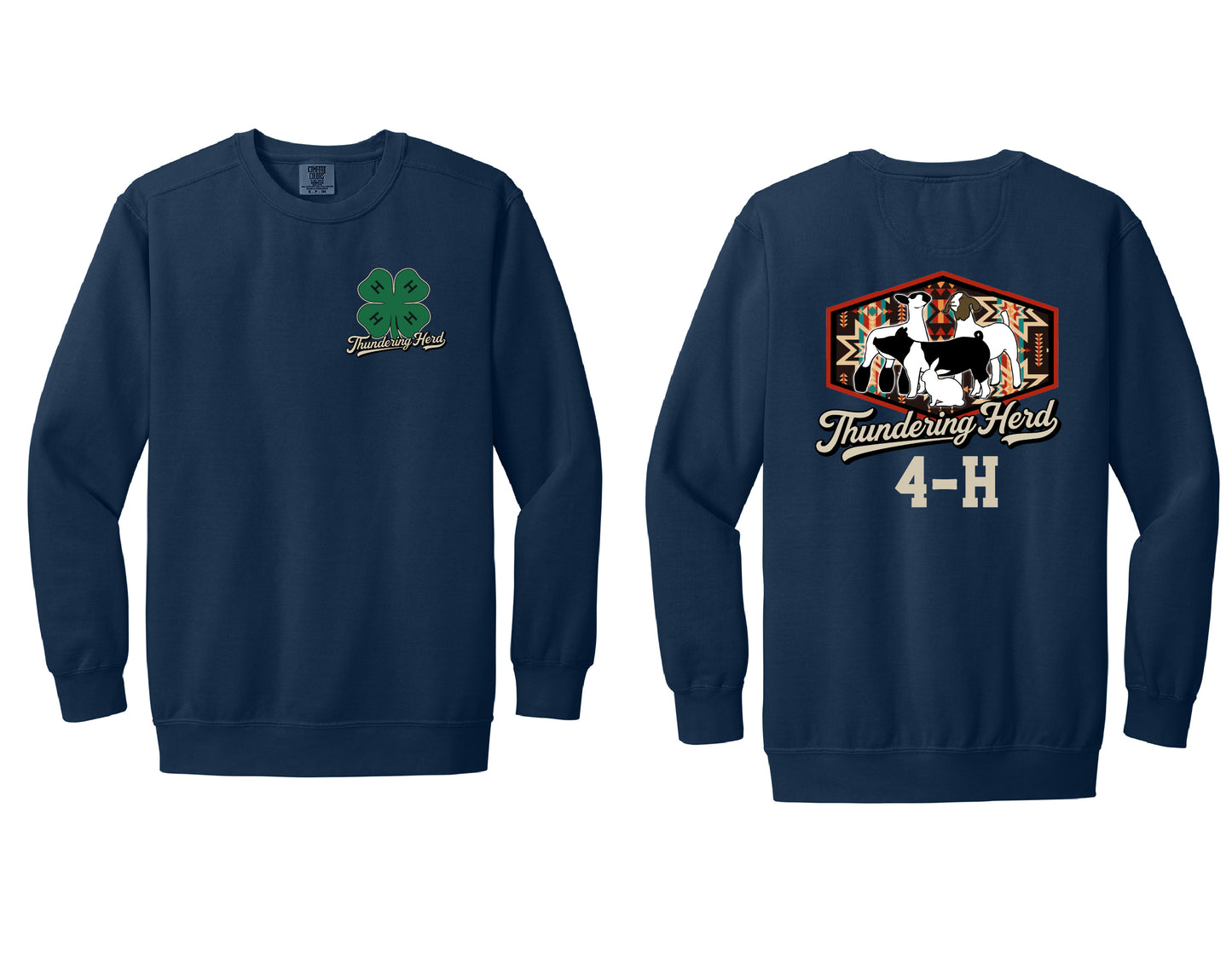 Thundering Herd Navy Comfort Colors Crewneck