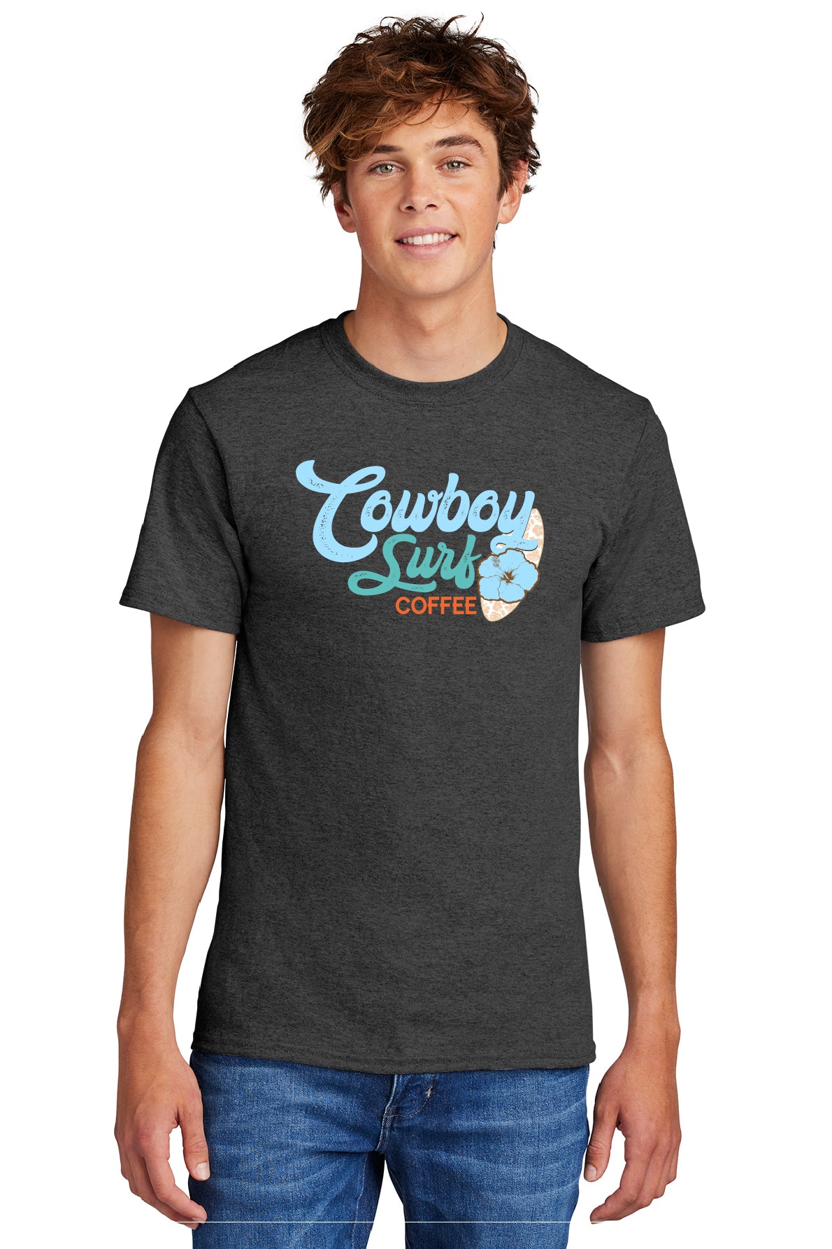 Cowboy Surf Coffee Blue Logo Youth or Adult T-shirts
