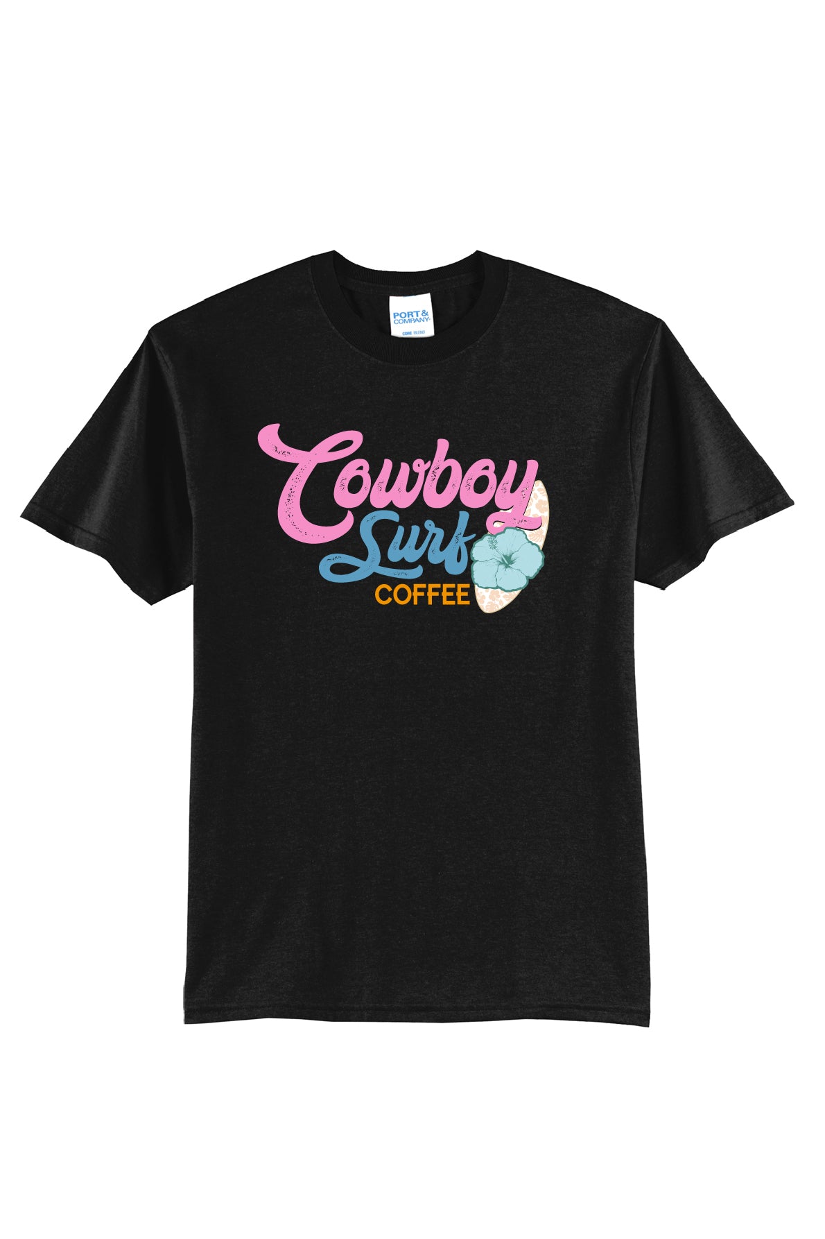 Cowboy Surf Coffee Pink Logo Youth or Adult T-shirts