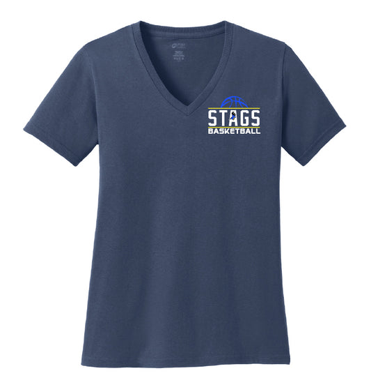 Stag Basketball Ladies V-Neck T