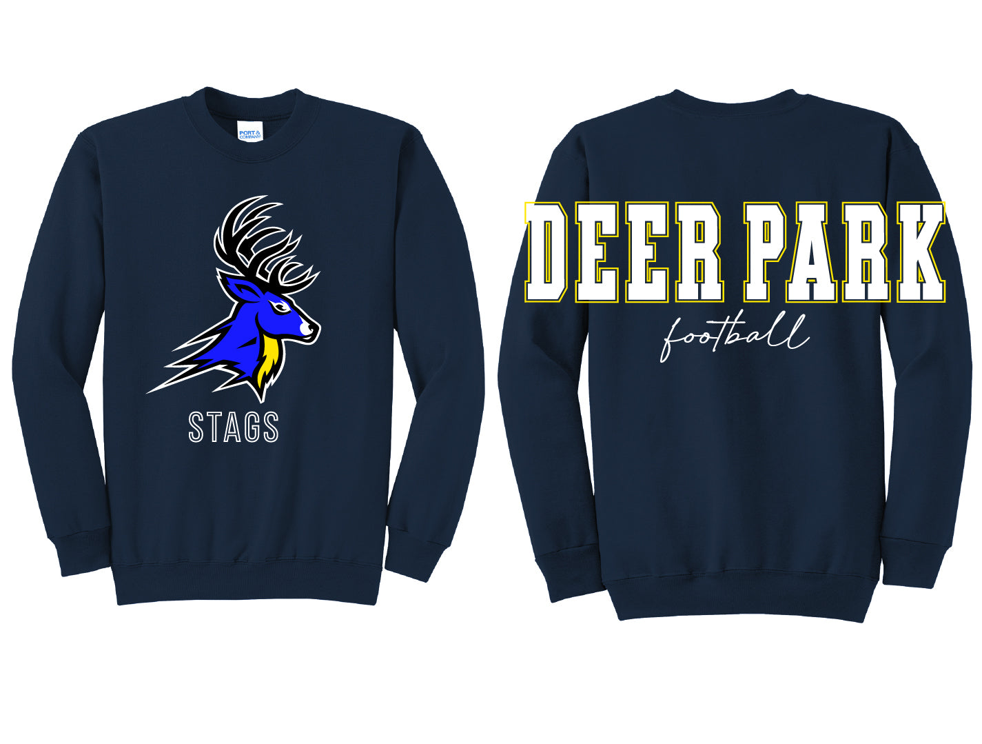 Deer Park Football Oversized Print Crewneck