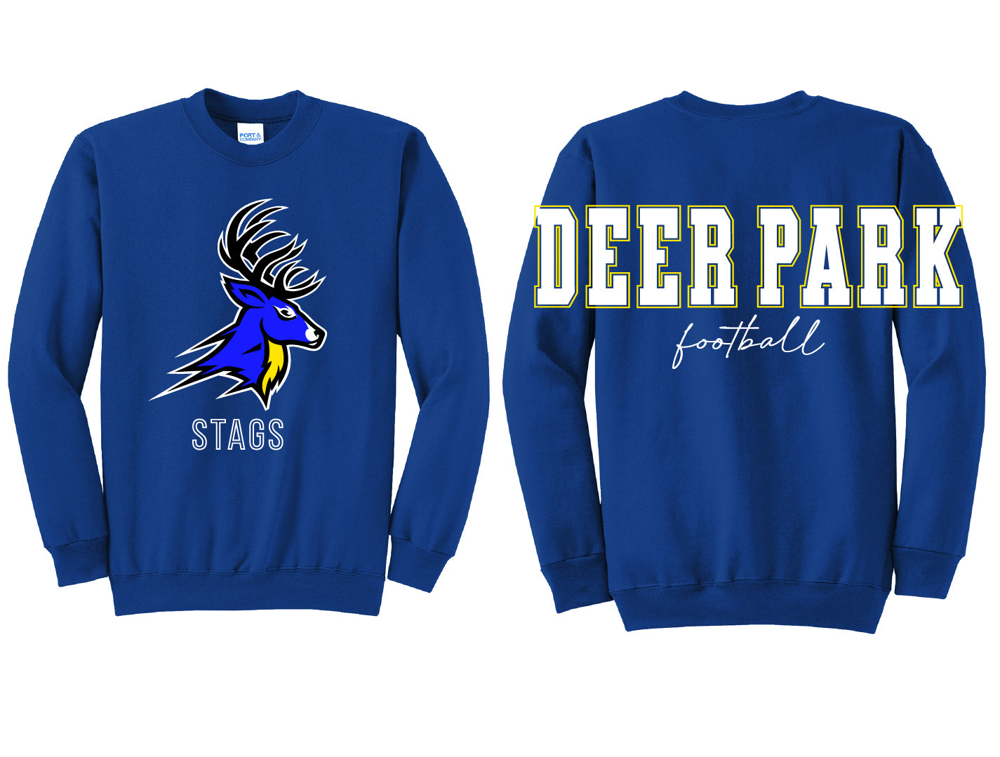 Deer Park Football Oversized Print Crewneck