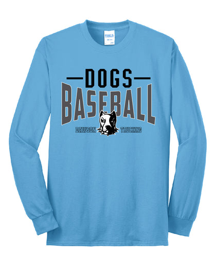 Dogs Baseball Stripe Adult Long Sleeve