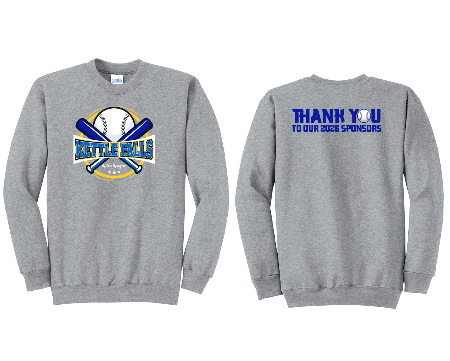 KF Little League Gray Crewneck