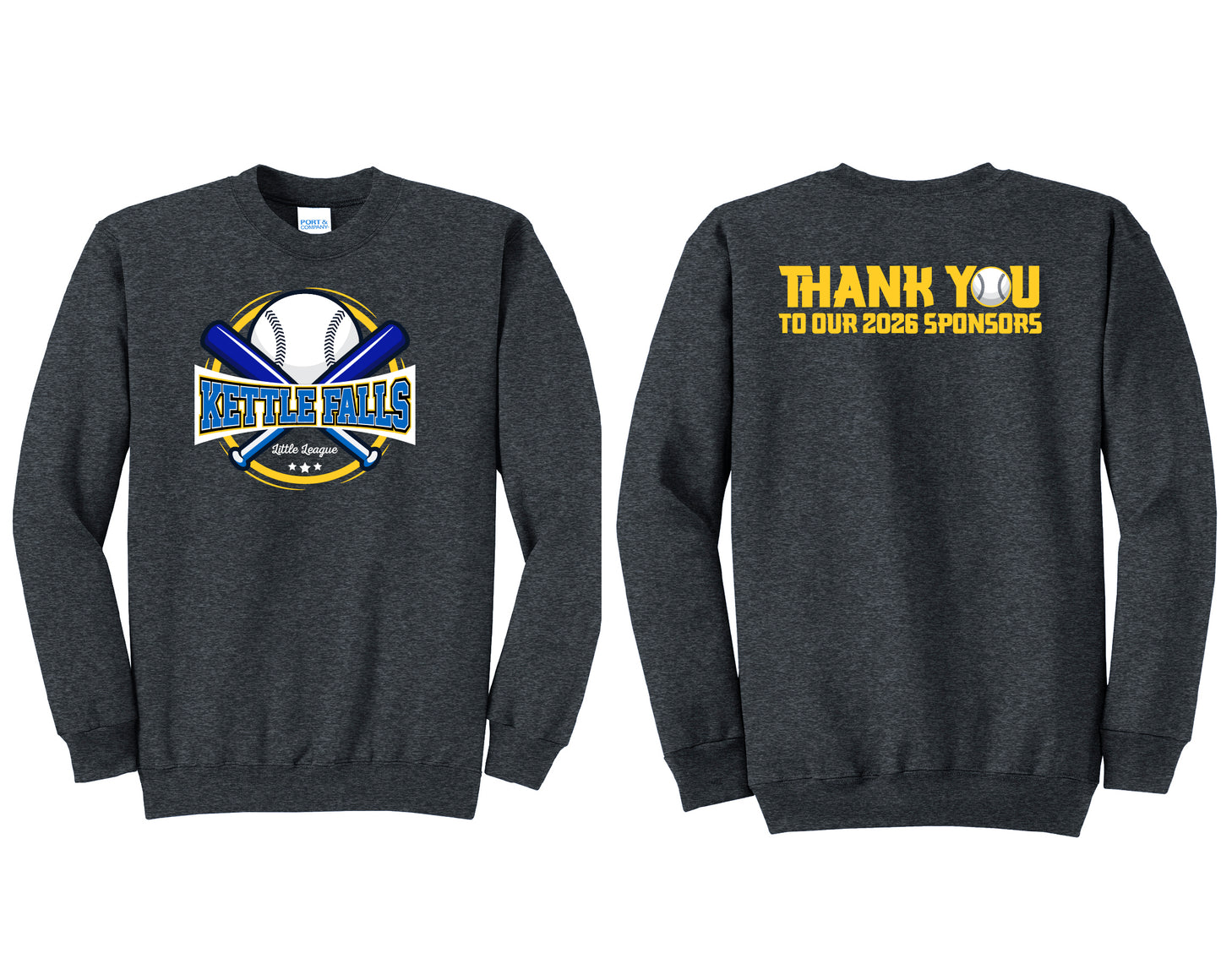KF Little League Dark Gray Crewneck