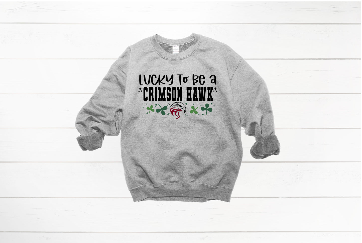 Lucky to be a Crimson Hawk Crewneck
