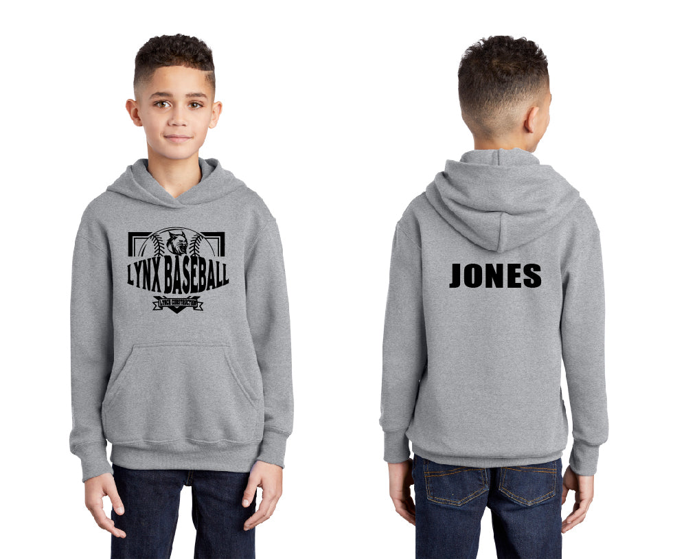 Lynx Baseball PERSONALIZED Youth Hoodie