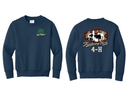 Thundering Herd Port & Co Navy Crewneck