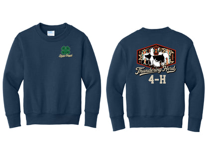 Thundering Herd Port & Co Navy Crewneck