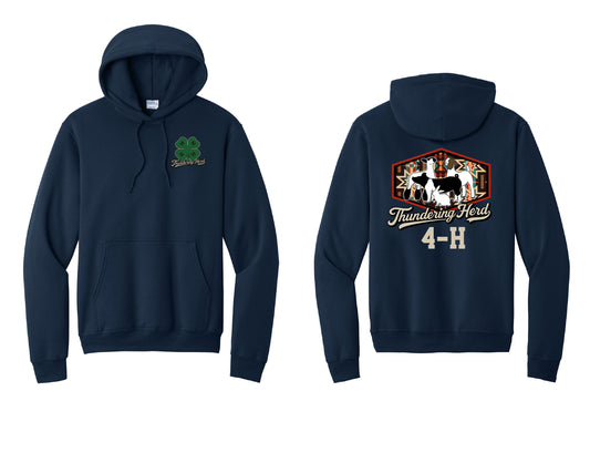 Thundering Herd Youth or Adult Navy Hoodie