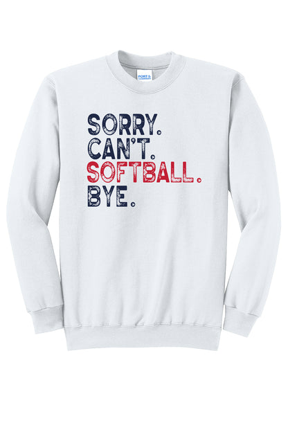 Sorry Can't Softball Crewneck