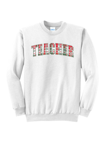 Teacher Plaid Crewneck