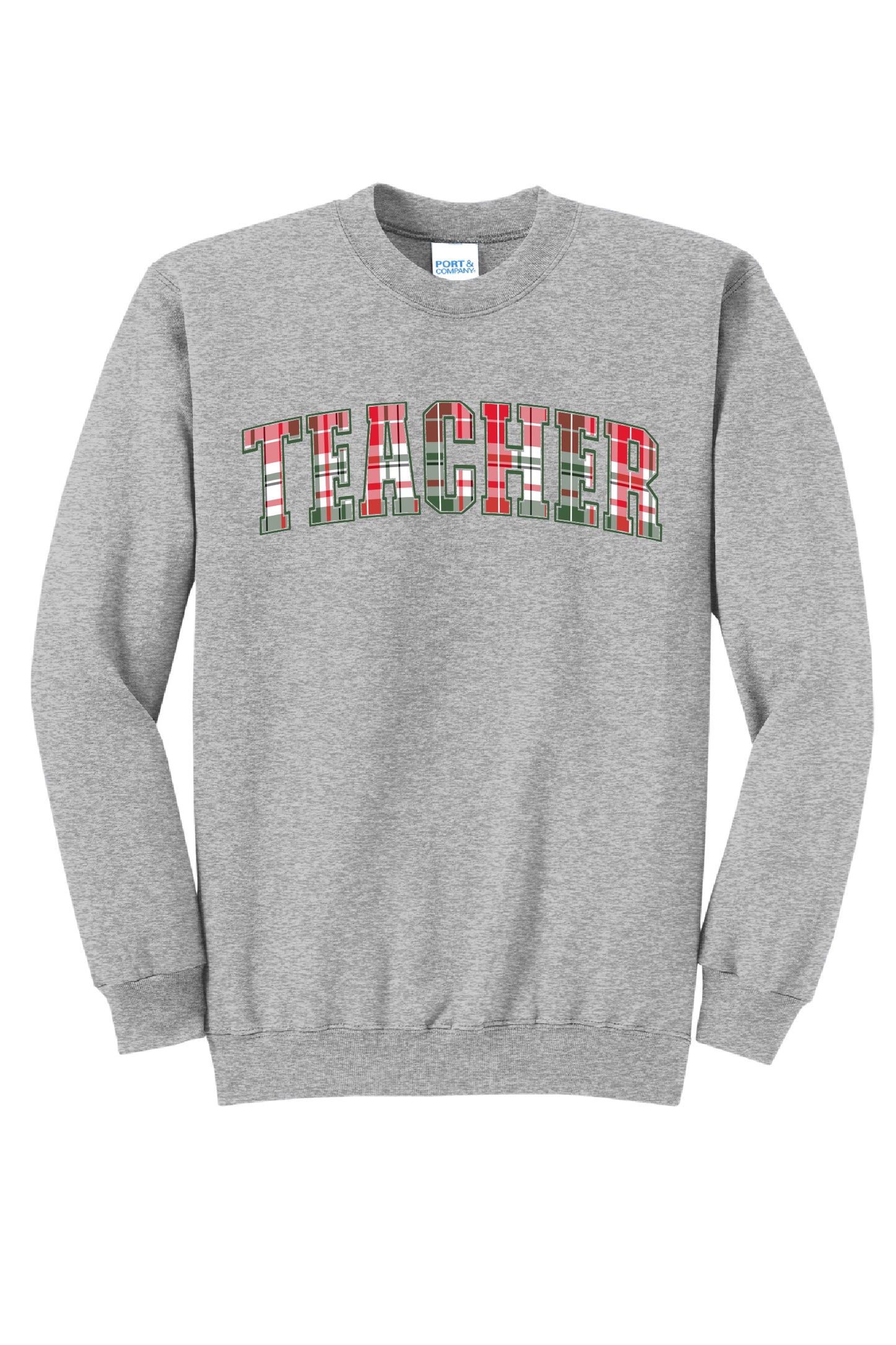 Teacher Plaid Crewneck