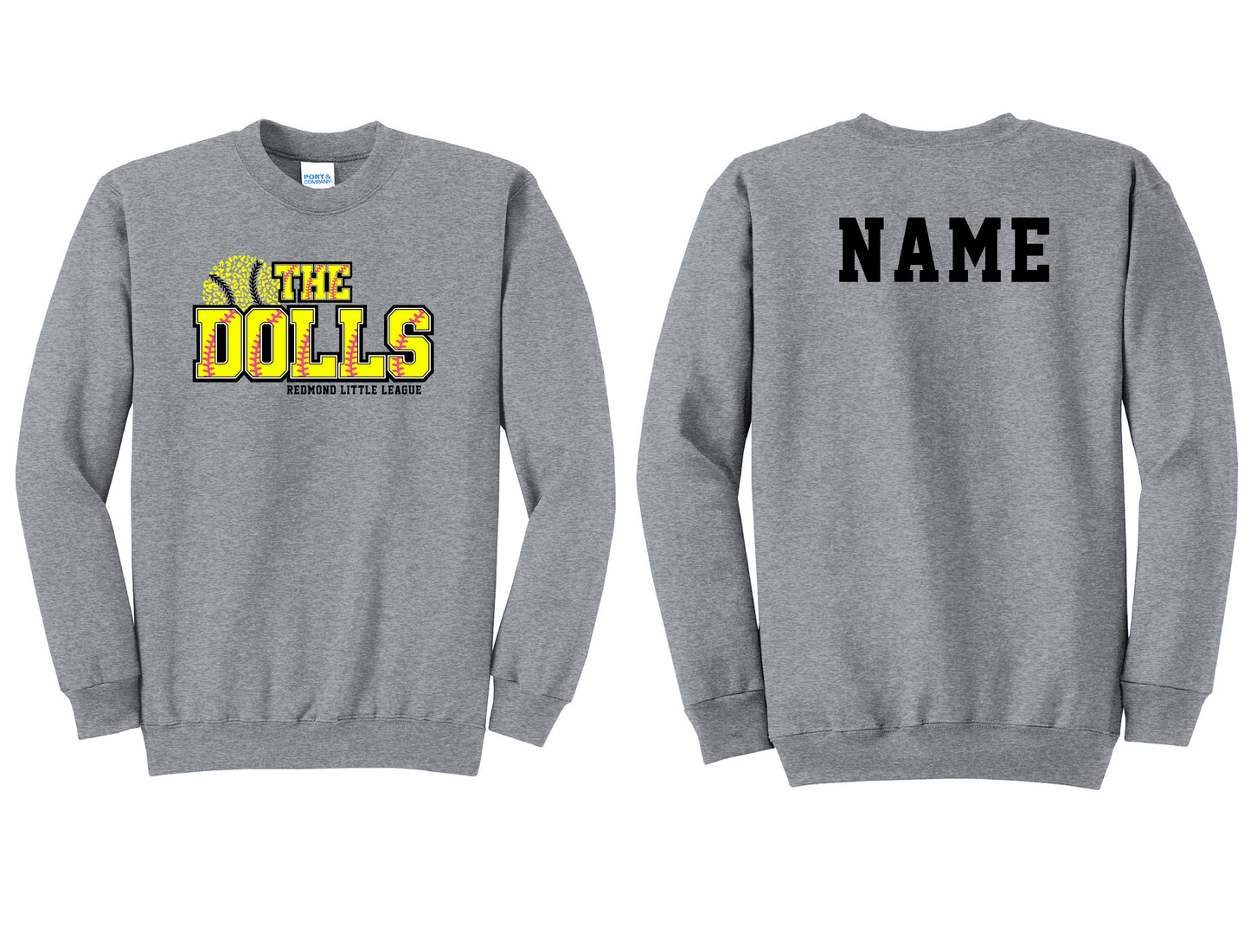 The Dolls Softball Grey Crewneck