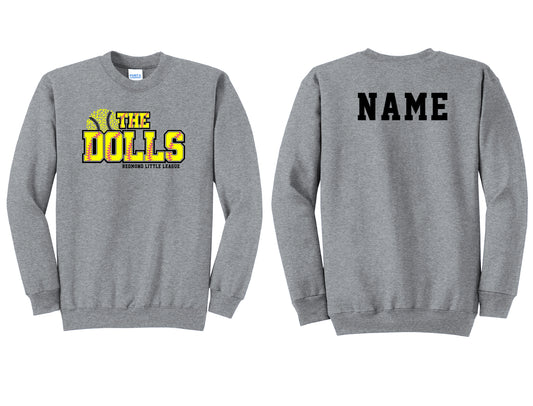 The Dolls Softball Grey Crewneck