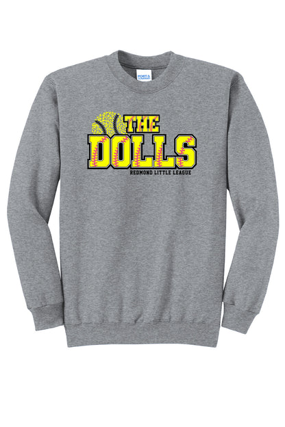 The Dolls Softball Grey Crewneck