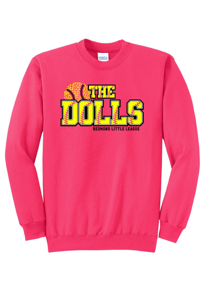 The Dolls Softball Pink Crewneck