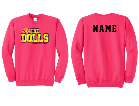 The Dolls Softball Pink Crewneck