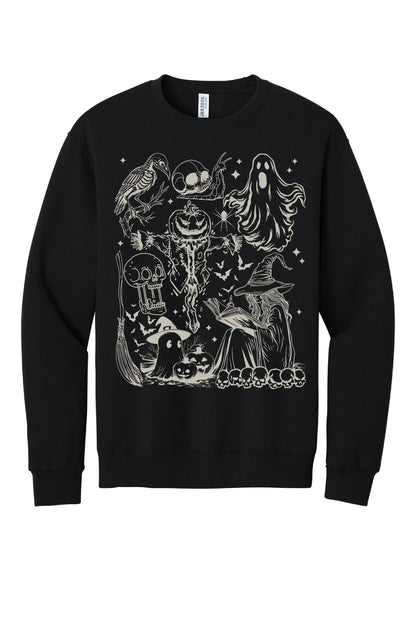 Vintage Halloween Drawing Crewneck