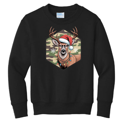 Camo Buck Youth Crewneck
