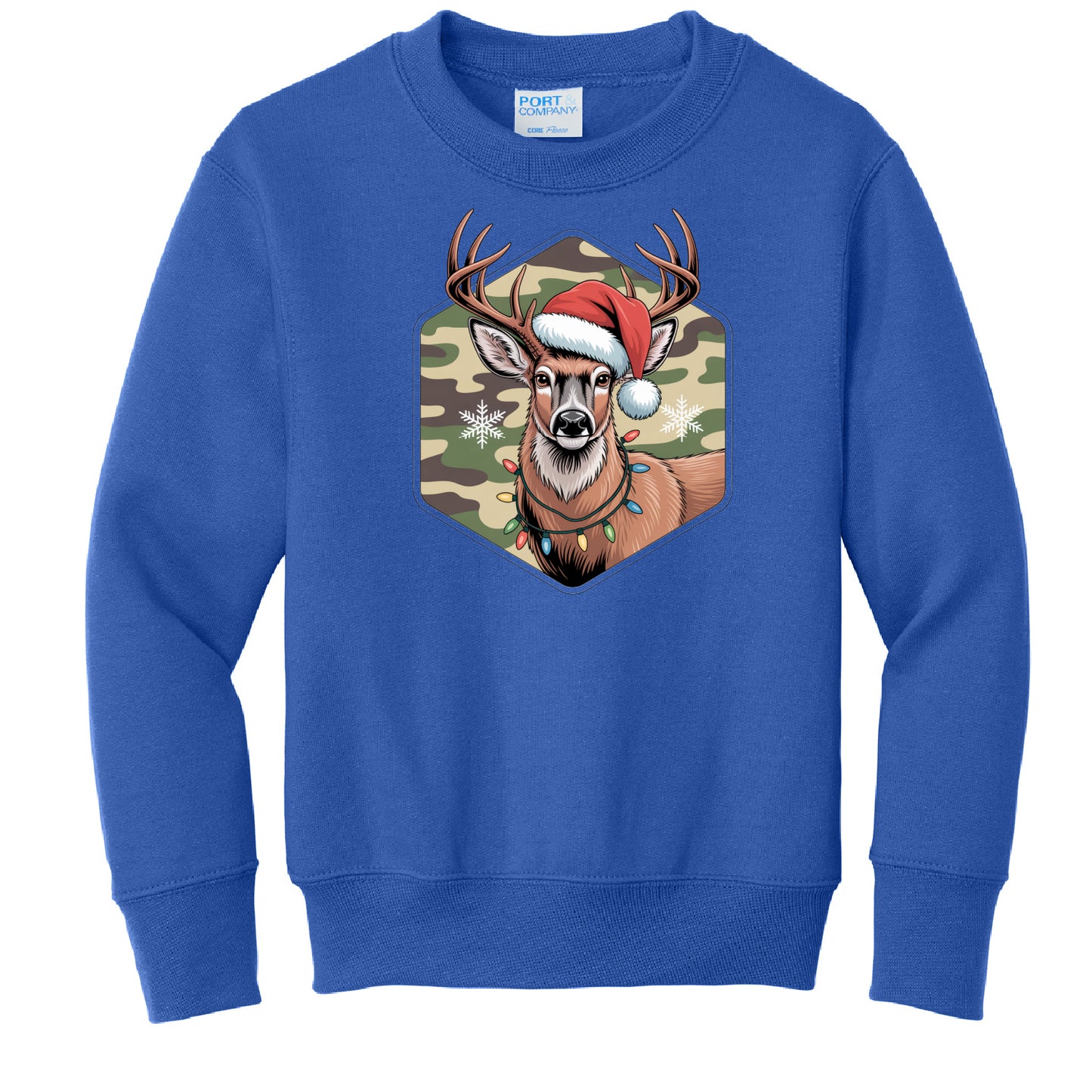 Camo Buck Youth Crewneck